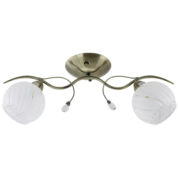 Przysufitowa lampa sypialniana 8758/2 21QG nad łóżko mosiądz