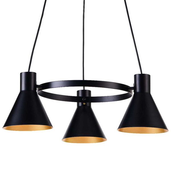Lampa wisząca MORE 33-71156 metalowa zwis industrialny okrąg ring czarny
