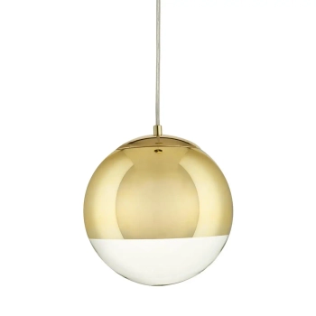 Lampa wisząca lustrzana Flash MP1238-200 gold Step szklana kula złota