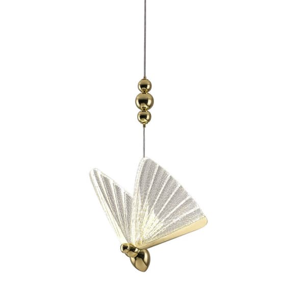 Glamour lampa zwisowa Mariposa LP-1715/1P LED 8W 3000-6000K motyl złota OUTLET