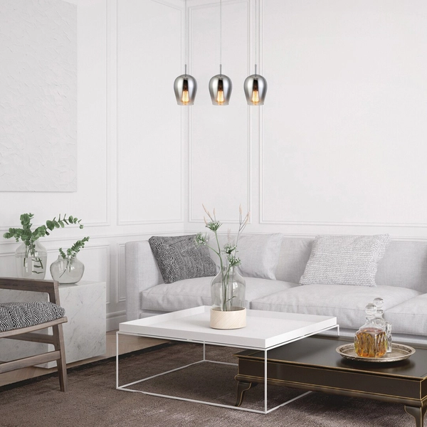 Szklana LAMPA wisząca PETUNIA 5252 Rabalux skandynawski zwis loftowy do salonu chrom