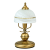 Retro lampa stołowa Flossi szklana do sypialni vintage brąz biała
