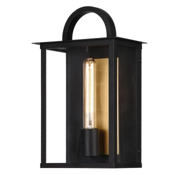 Prostokątna lampa ścienna MALIBU W01326BK czarny mosiądz