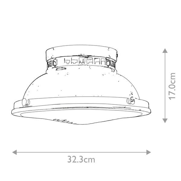 Sufitowa lampa retro Amelia HK-AMELIA-F-M-RB metalowa brązowy czarny