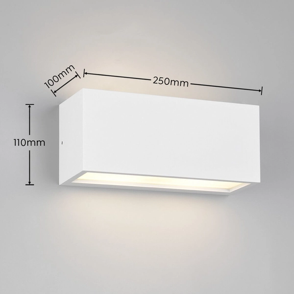Prostokątna lampa ścienna MAYENNE 218560231 do łazienki IP44 biała