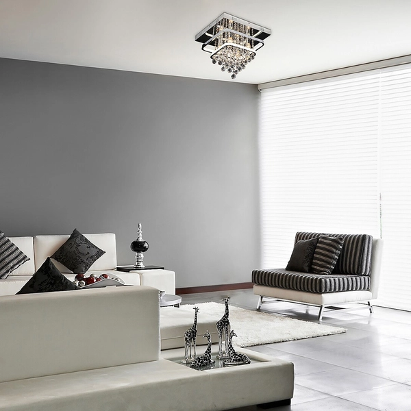 Ledowa lampa sufitowa Pallas LED 36W 4000K nad łóżko chrom biała