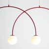 Podwójna wisząca lampa Una 1116L15_L szklane kule czerwone białe
