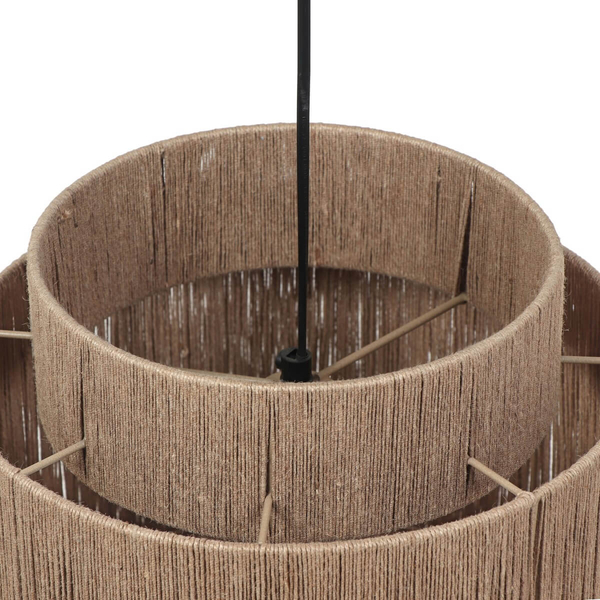 Wisząca lampa boho SMILLA 366800136 nad wyspę juta boho beżowa czarna