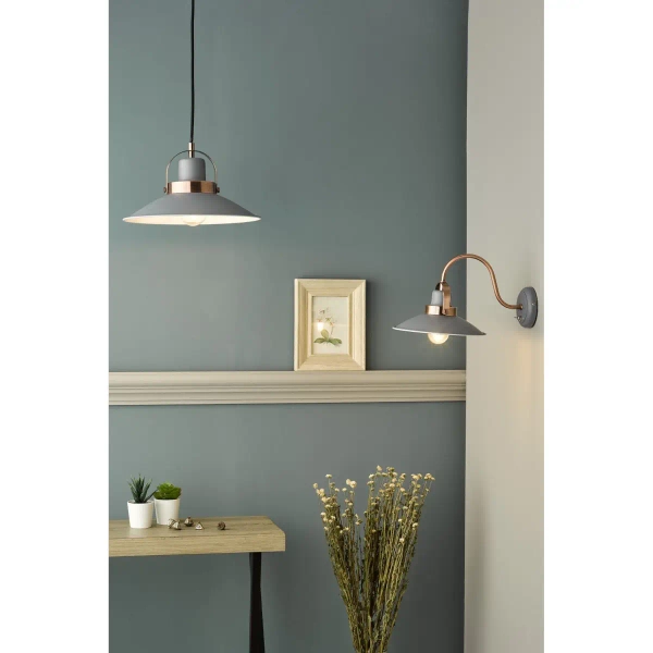 Wisząca lampa nad stół Liden LID0139 do kuchni stożek grafitowy miedziany