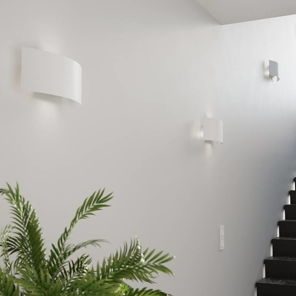 LAMPA ścienna SL.0936 półokrągła OPRAWA metalowy kinkiet biały