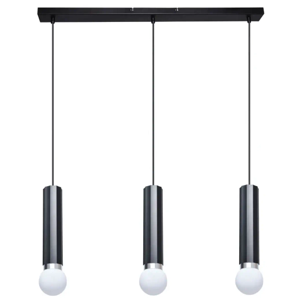 Potrójna lampa wisząca nad wyspę Macera PND-33849-3-BK czarna biała