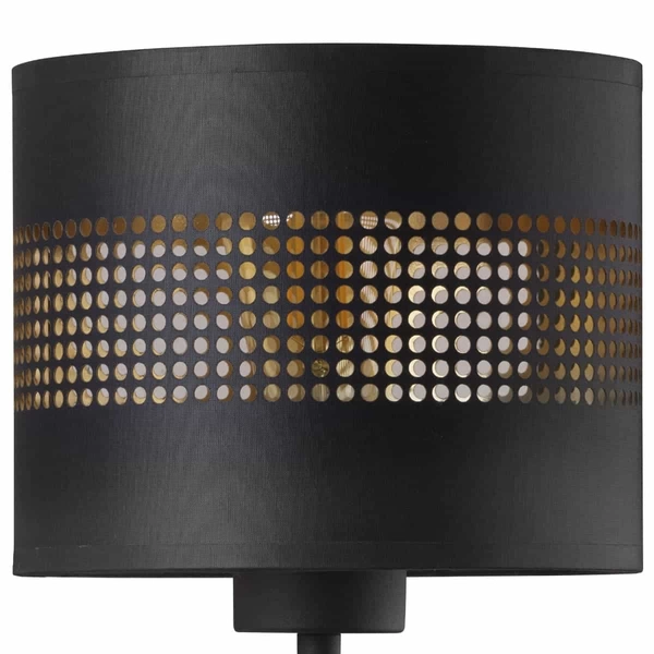 Ażurowy kinkiet tuba Tago 3210 TK Lighting okrągła z tkaniny czarna złota
