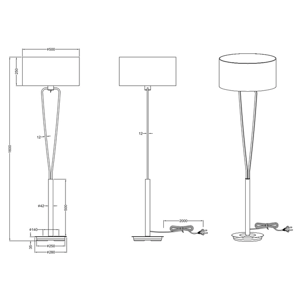Podłogowa lampa do sypialni Paris 400200108 biały abażur stojący