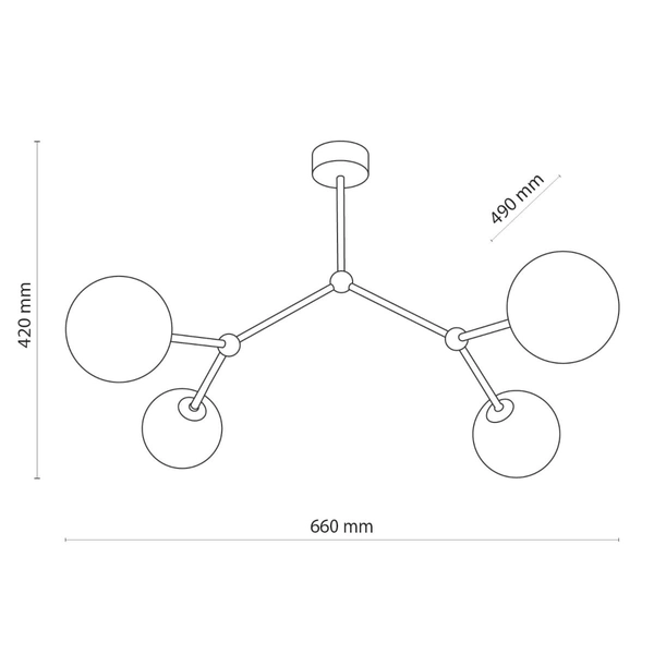 Molekułowa sufitowa lampa Fairy 6470 TK Lighting szklane klosze kule złota