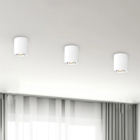 Sufitowa tuba metalowa Kobald 2048 biała lampa ruchoma nowoczesna