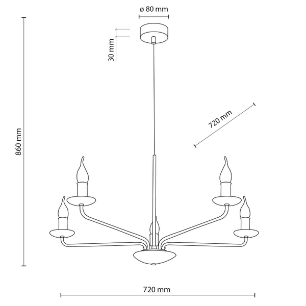 Wisząca lampa świecznikowa Limal 10253 nad stół do salonu beżowa