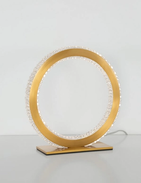 Stołowa lampa glamour Monte ring crystal LED 20W złoty