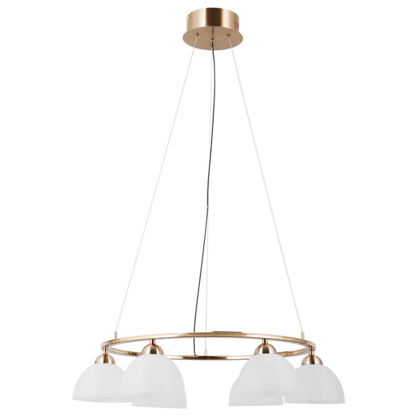 Wisząca lampa szklana Montiela PND-34374-6-HBR LED 180W 3000K złoty biały