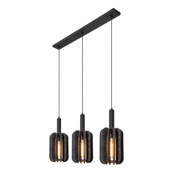Sypialniana lampa wisząca Rafal 45492/03/36 filc czarna szara