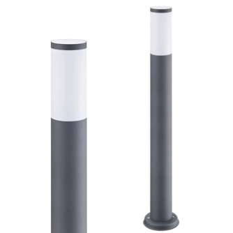 Zewnętrzna LAMPA stojąca OSLO 300959 Polux metalowa OPRAWA ogrodowy SŁUPEK IP44 outdoor szary