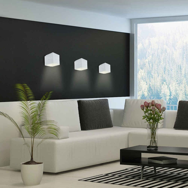 Minimalistyczna LAMPA ścienna KAUNAS 7018 Rabalux metalowa kostka do przedpokoju biała