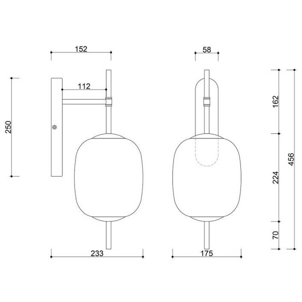 Szklany kinkiet ścienny Epli Mini EMK12000 do jadalni biały czarny