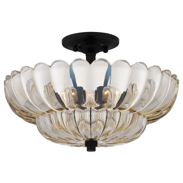 Szklany plafon kwiat Whitecap QZ-WHITECAP-SF-M bursztynowy