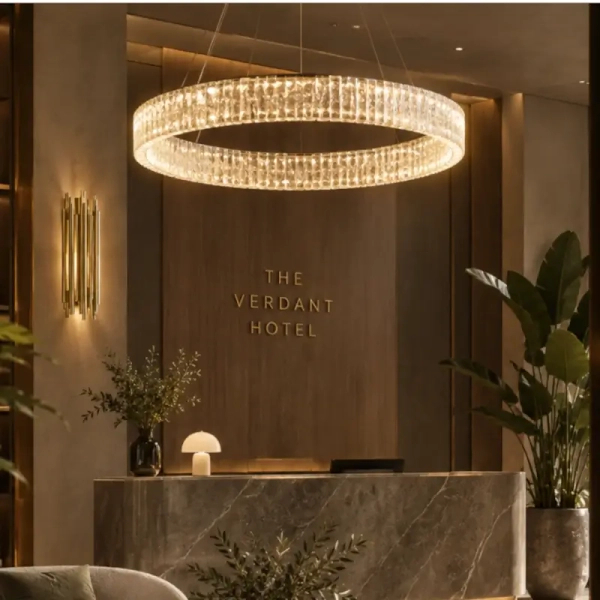 Okrągły żyrandol SAVOY P0696 nikiel LED 1x40W 3000K do salonu