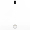 Kulista lampa wisząca Orra PL0105-BK LED 6W 3000K IP44 czarna przezroczysta