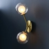 Lampa ścienna hampton L&-196691 Light& szklane kule plisowane mosiądz