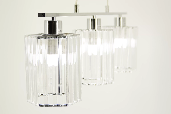 Kryształowa lampa wisząca 6791/3 8C do sypialni chrom