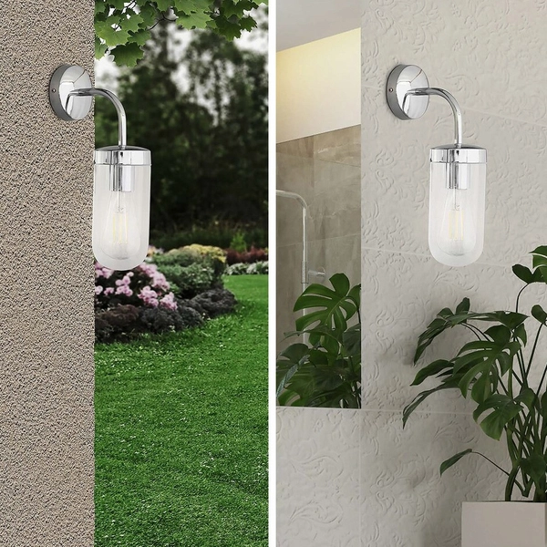 Łazienkowy kinkiet szklany Yago nowoczesny przezroczysty chrom