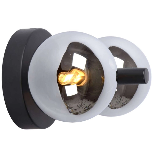 Kinkiet LAMPA ścienna TYCHO 45274/02/30 Lucide loftowa OPRAWA szklane kule przydymione szare czarne
