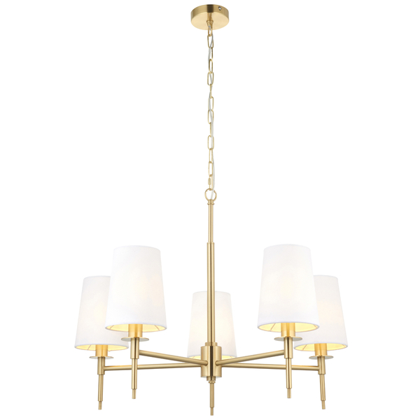 Żyrandol wielopunktowy L&-199458 Light& hampton abażury białe mosiądz