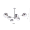 Szklana lampa wisząca Vignette VIG0650-19 kule żebrowane chrom