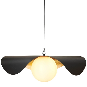 Lampa wisząca ze szklanym kloszem ENZO ST-F22020601-D60 black czarny złoty