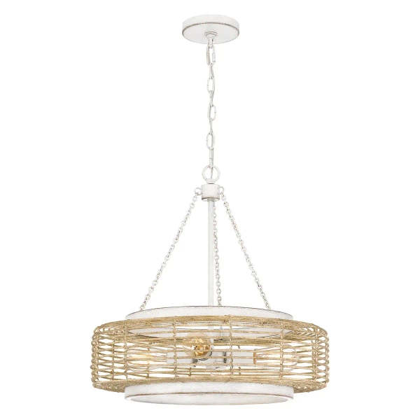 Boho wisząca lampa Waylon QZ-WAYLON-4P-AWH naturalna lina