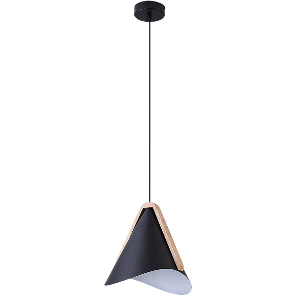 Wisząca lampa salonowa Neva 6650 metalowy zwis nad stół czarny drewno