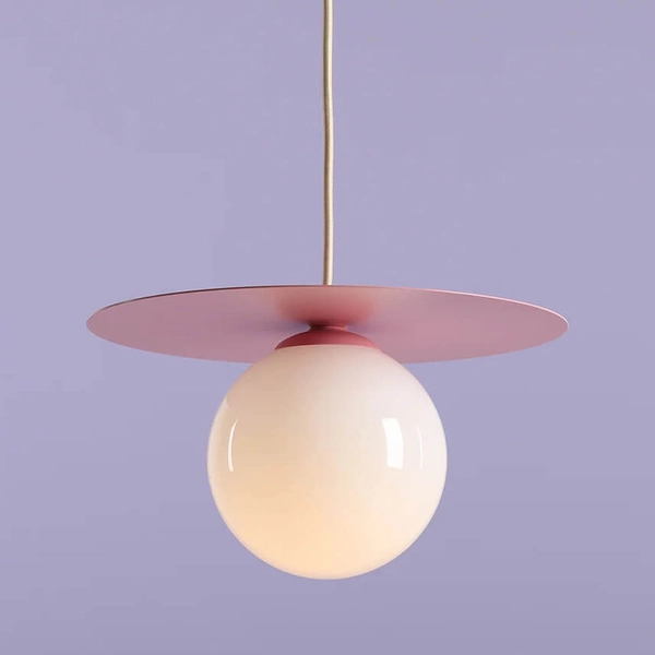 Zwisająca lampa kulista Loop 1125G18_S Aldex szklana różowa