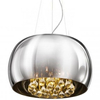 Lampa wisząca crystal Burn okrągła glamour nad łóżko chrom