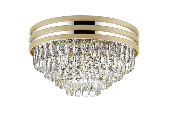 Kryształowa LAMPA sufitowa NAICA C0525-05A-V6B5 Zumaline glamour OPRAWA plafoniera crystal złota