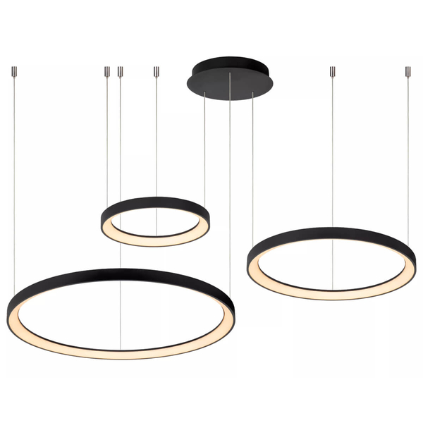 Nowoczesna lampa wisząca Vidal do pokoju LED 120W 2700K czarna