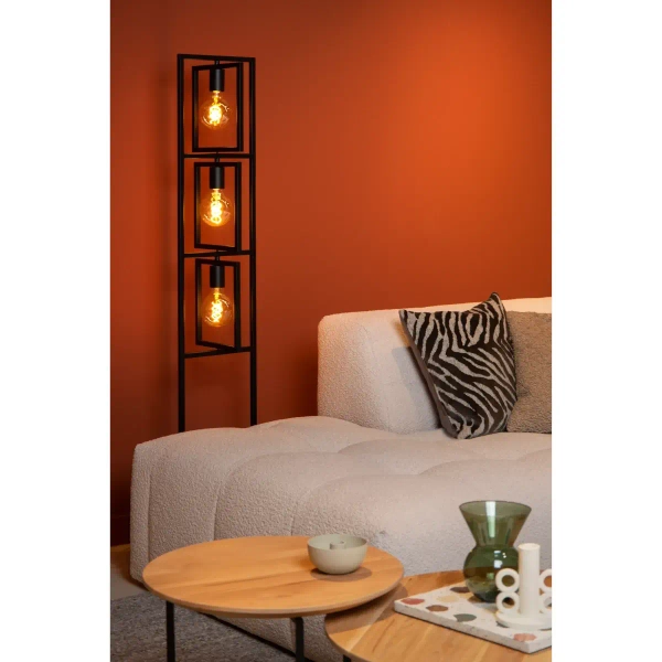 Podłogowa lampa loftowa Luuk 00726/03/30 metalowa z włącznikiem czarna