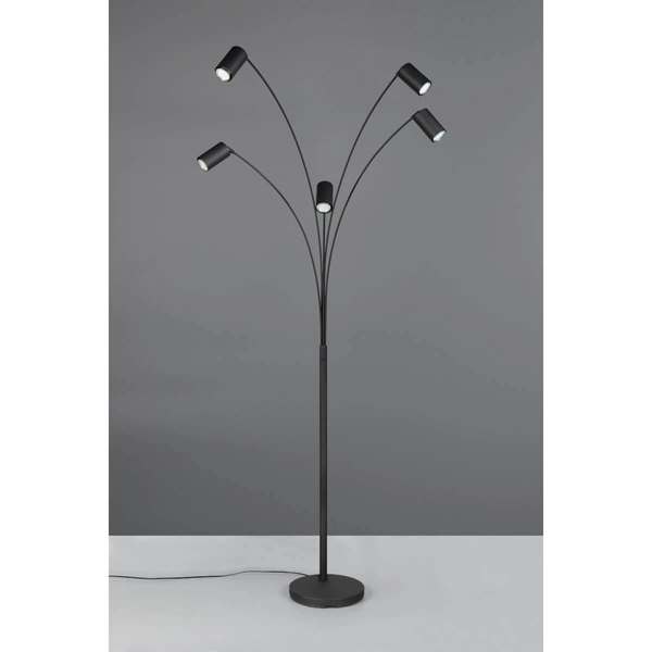 Sypialniana lampa podłogowa VANTOS DL532412400 Trio metalowa czarna