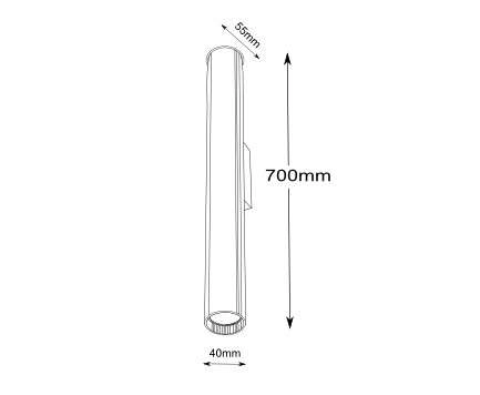 Kinkiet LAMPA ścienna YABU 4426 Shilo metalowa OPRAWA tuba czarna
