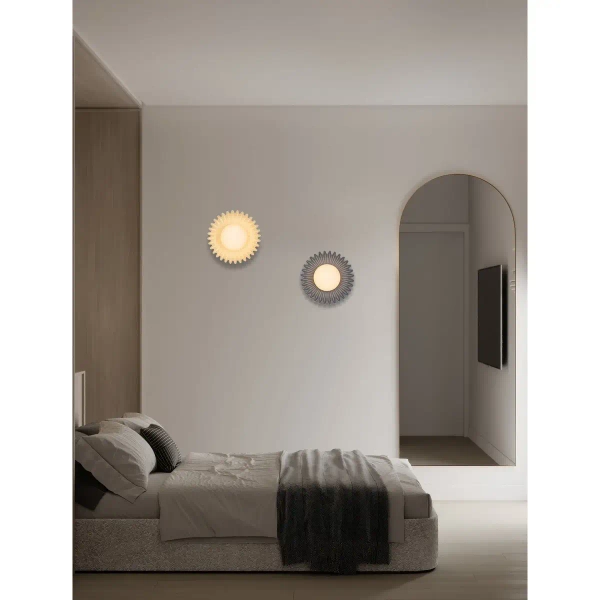 Lampa naścienna do salonu ALMENDA LE45271 okrągła niebieska