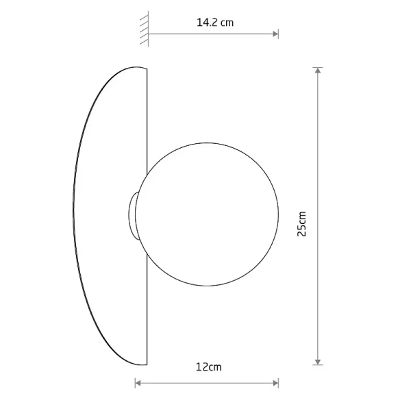 Ścienna lampa kulista SATURN biała beżowa do jadalni kula ball 1xG9 szklana półokrąg 12603