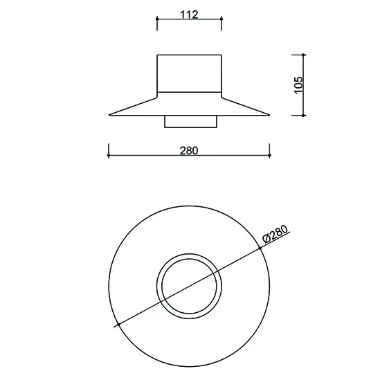 Naścienna minimalistyczna lampa Caponio CPWA112000 czerwono pomarańczowy