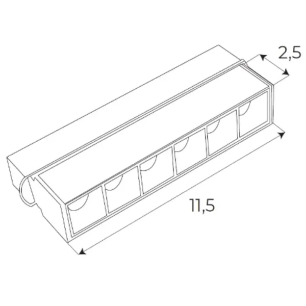 Liniowa lampa magnetyczna system Dali M0003D LED 6W 3000K czarny