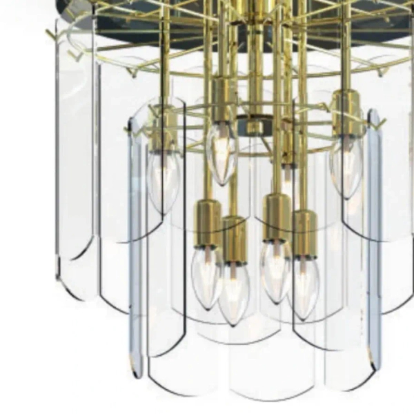 Szklana lampa natynkowa Nira MX3523-8M-EGN Zumaline przezroczysty złoty
